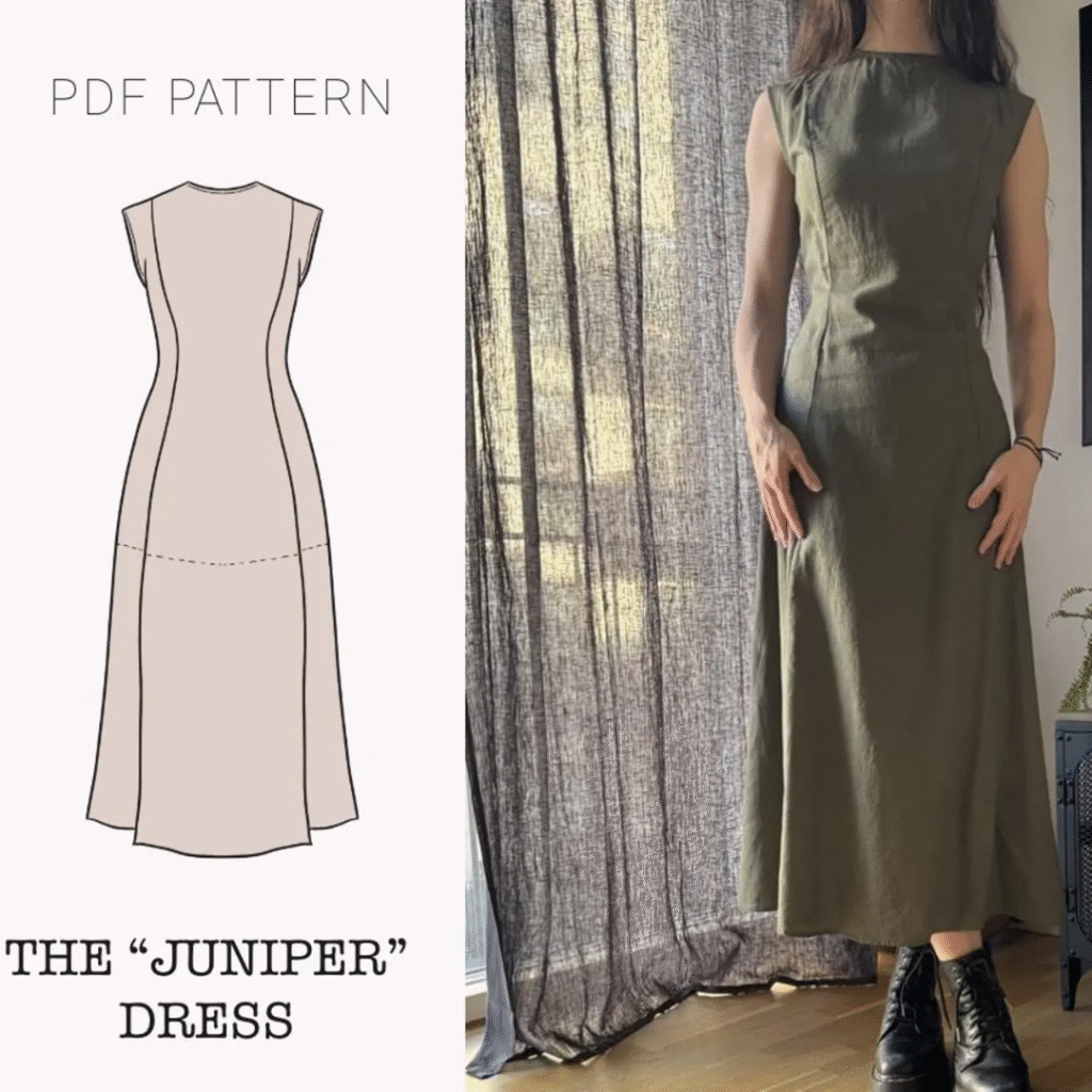 The "Juniper" Dress | Hourglass sleeveless dress PDF pattern | pdf printable sewing pattern