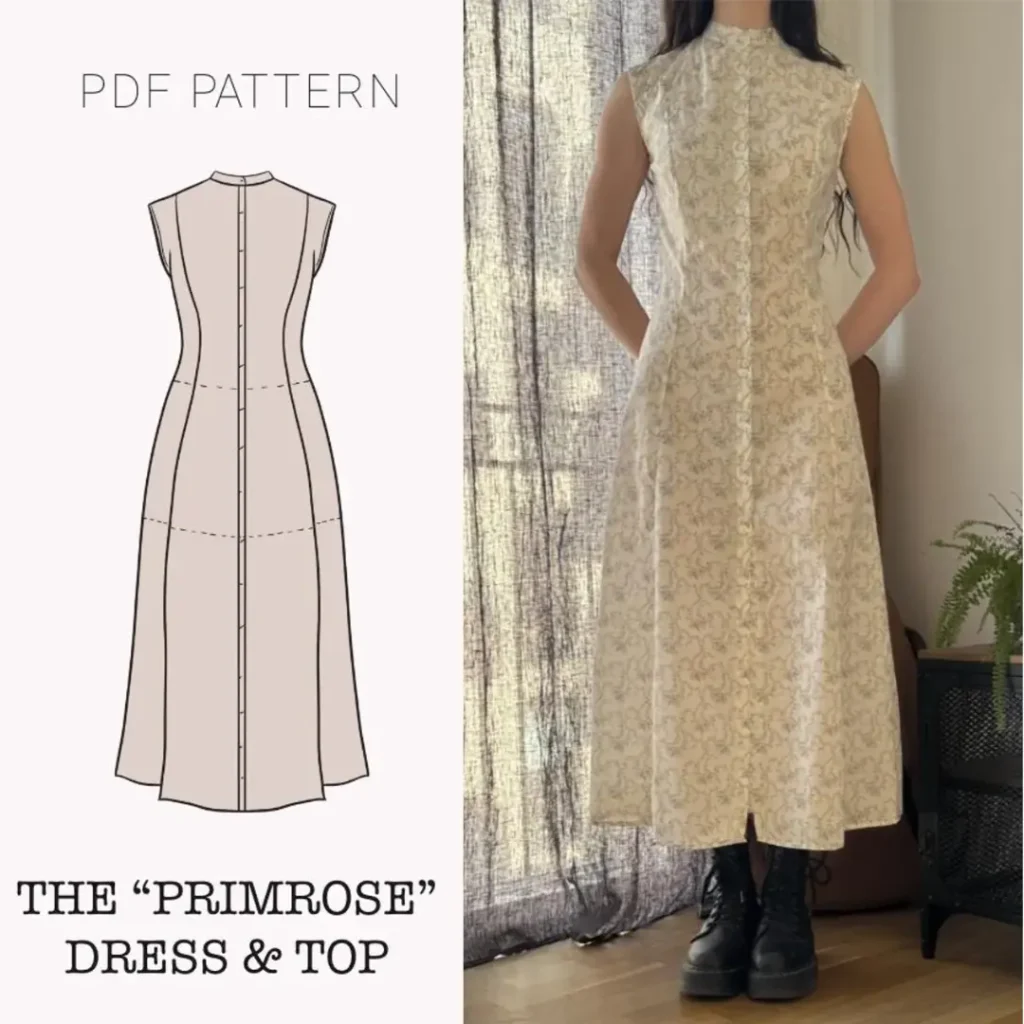 The "Primrose" Dress | Hourglass sleeveless dress PDF pattern | pdf printable sewing pattern
